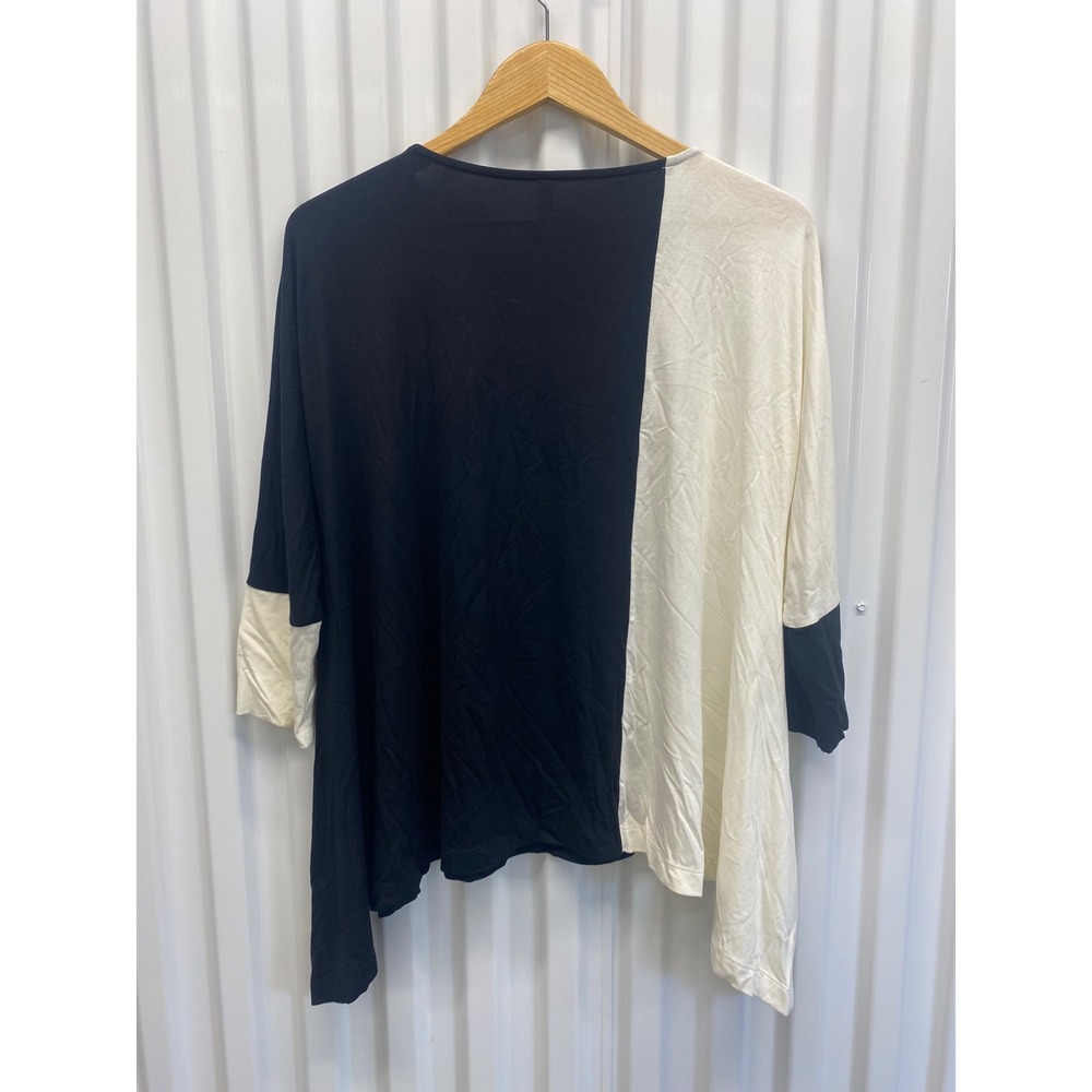 IC Collection Tunic Top Women Small Colorblock Asymmetrical Lagenlook Artsy - Picture 2 of 9